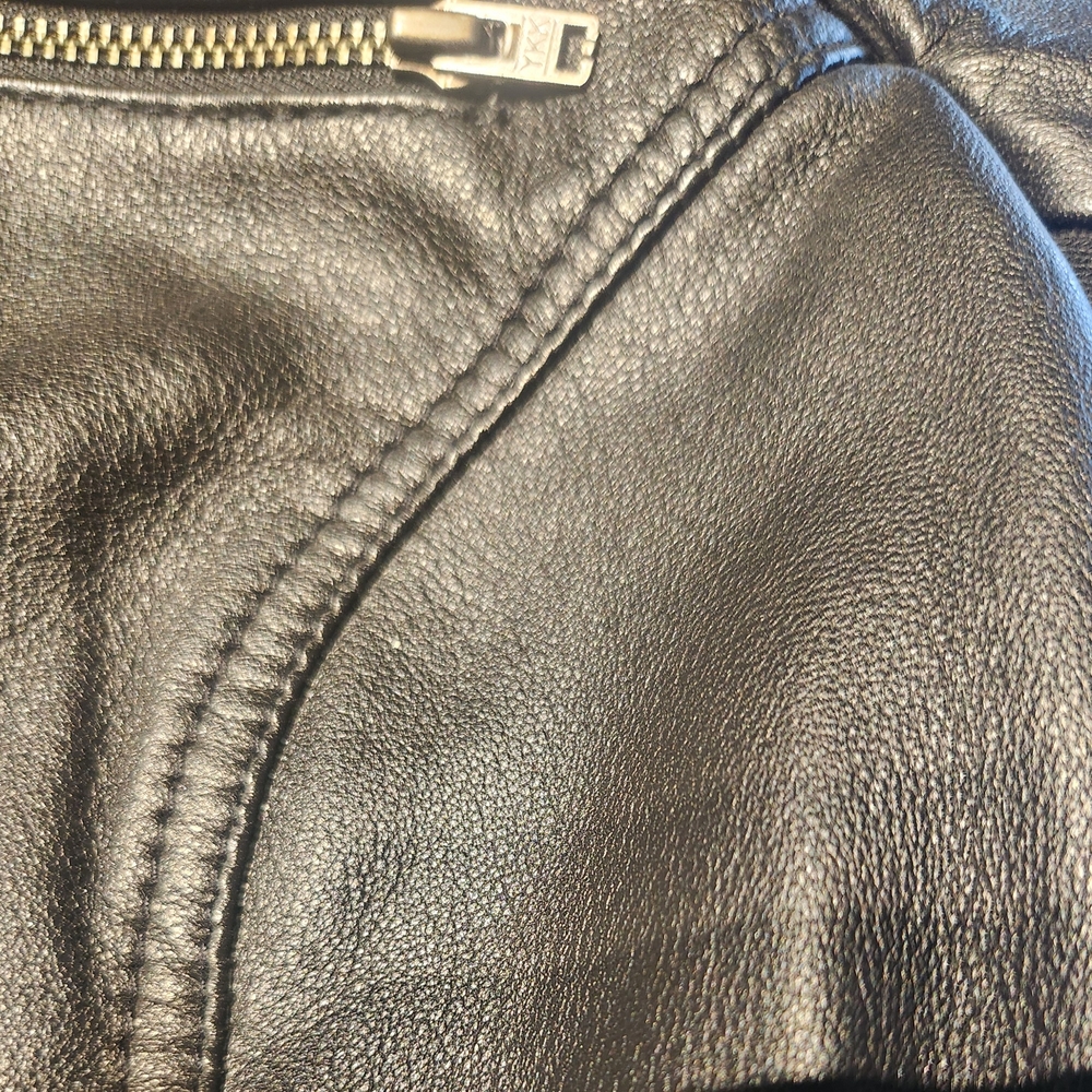 Mango Black Leather Jacket - Picture 6 of 7